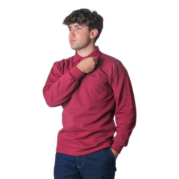 Polo Yaka İki İplik Sweatshirt