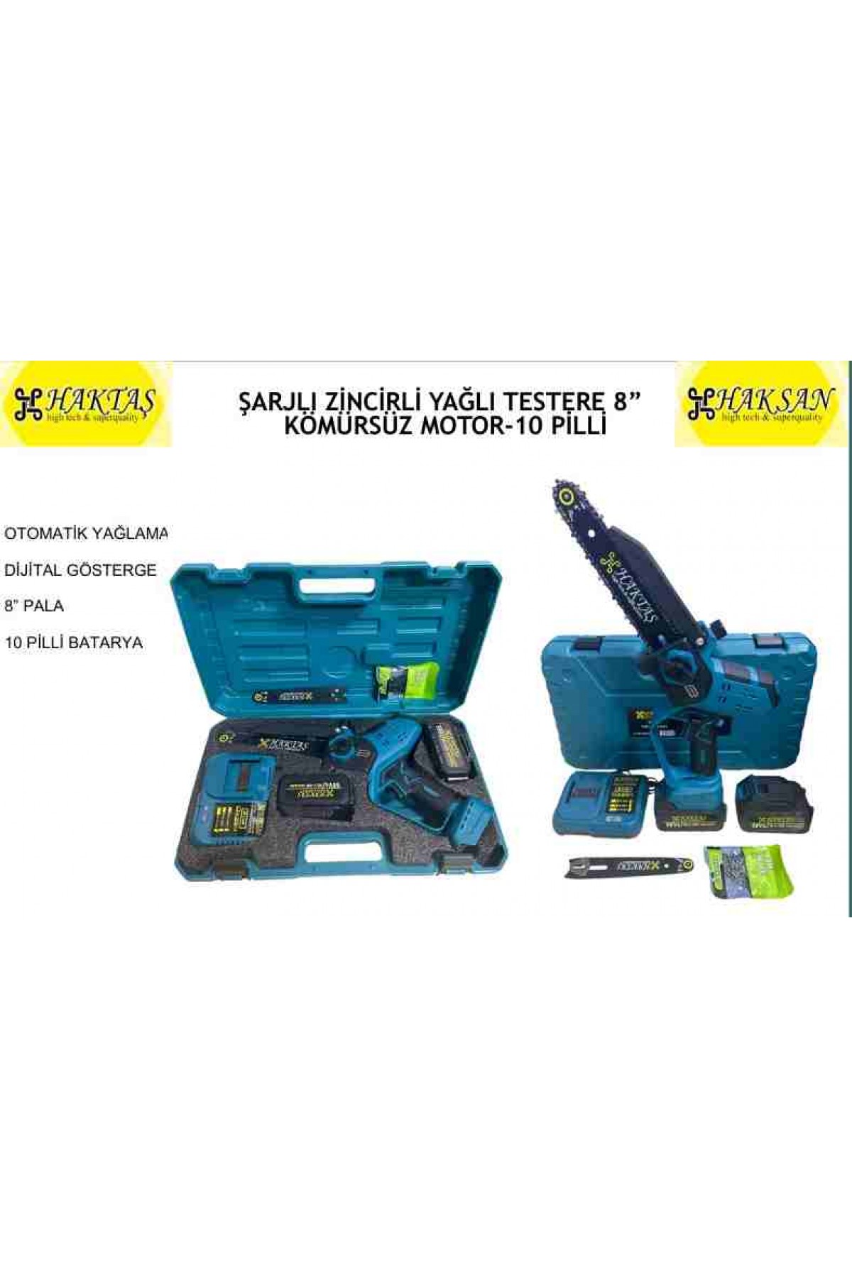 HAKTAŞ ŞARJLI ZİNCİRLİ YAĞLI TESTERE 8'' 